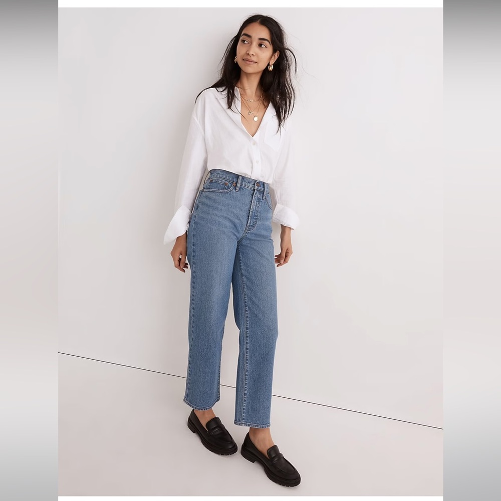 Madewell Perfect Vintage Wide-Leg Crop Jean in Knoxville Wash Size 32 NWT